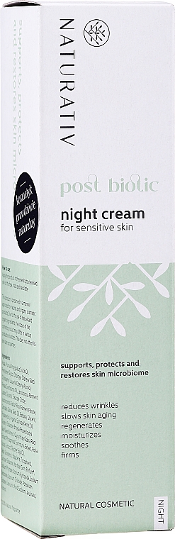 Feuchtigkeitsspendende Anti-Falten Nachtcreme mit Süßholzwurzelextrakt und Argan-, Hanf- und Babassuöl für empfindliche Gesichtshaut - Naturativ Post Biotic Night Cream — Bild N2