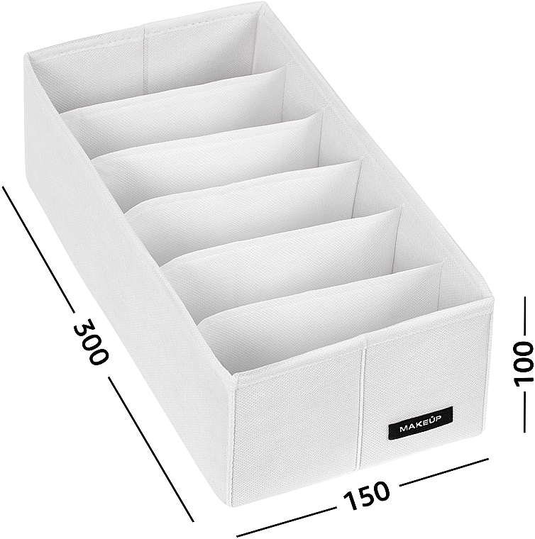 Aufbewahrungs-Organizer mit 6 Fächern weiß 30x15x10 cm Home - MAKEUP Drawer Underwear Organizer White — Bild N2