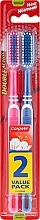 Zahnbürste mittel Double Action blau, rosa 2 St. - Colgate Double Action Medium Toothbrushes — Bild N1