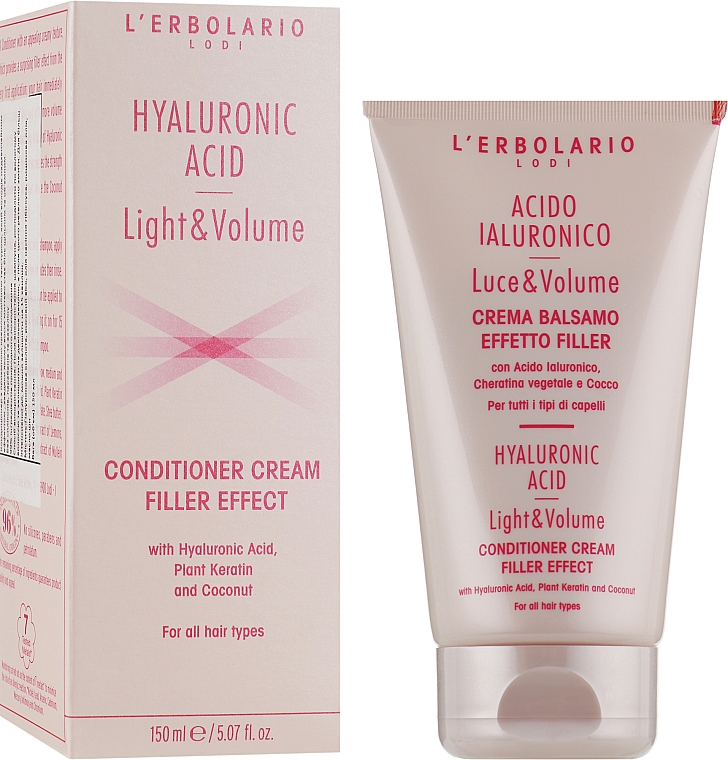 Conditioner für das Haar - L'Erbolario Hyaluronic Acid Light & Volume Filler Effect Conditioner Cream — Bild N2