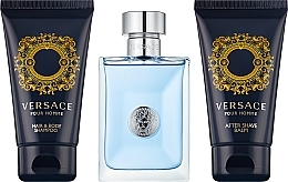 Düfte, Parfümerie und Kosmetik Versace Pour Homme - Duftset (Eau de Toilette 50ml + After Shave Balsam 50ml + Duschgel 50ml) 