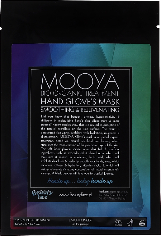 Pflegendes Serum & Maske in Handschuh-Form - Beauty Face Mooya Bio Organic Treatment Mask — Bild N5