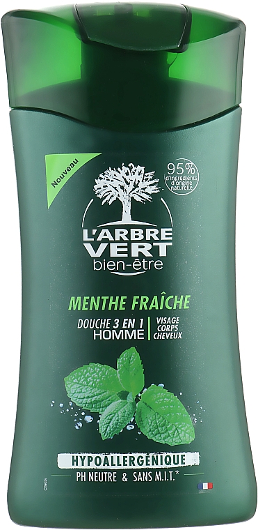 Duschcreme für Männer mit frischem Minzextrakt - L'Arbre Vert Cream Shower Gel — Bild N1