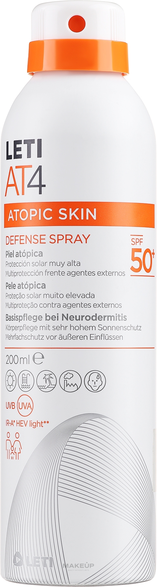 Schutzspray - Leti At4 Atopic Skin Defense Spray Spf 50 — Bild 200 ml