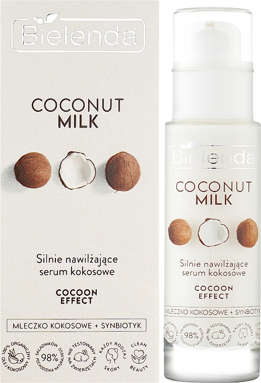Feuchtigkeitsspendendes Gesichtsserum mit Kokosnuss - Bielenda Coconut Milk Strongly Moisturizing Coconut Serum — Bild N2