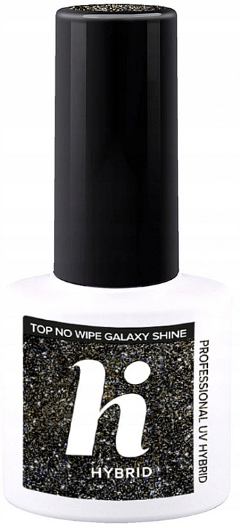 Hybrid-Nagelüberlack mit funkelnden Partikeln - Hi Hybrid Top No Wipe Galaxy Shine — Bild N1