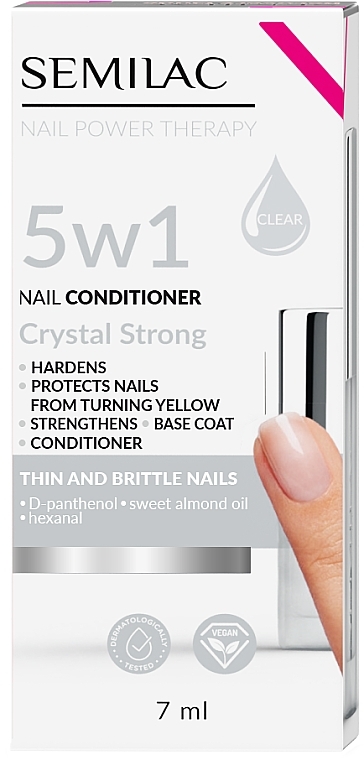 Nagelconditioner - Semilac Nail Power Therapy 5 In 1 Crystal Strong — Bild N1