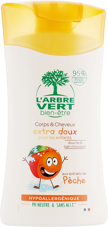 Babyshampoo zum Baden und Duschen mit Pfirsich - L'Arbre Vert — Bild N1