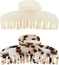 Haarspangen-Set - Revolution Haircare Acetate Claw Clip Tortoiseshell/ Ivory — Bild N2