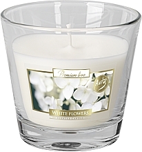 Premium-Duftkerze im Glas weiße Blumen - Bispol Premium Line Scented Candle White Flowers — Bild N1