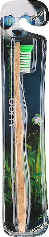Bambuszahnbürste mittel grün-weiß - Woobamboo Adult Standard Handle Toothbrush Medium — Bild N1