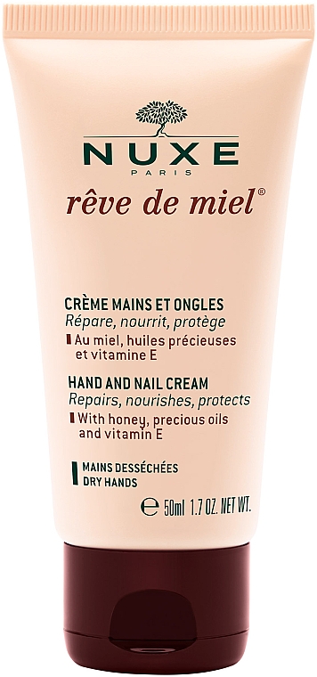 Reparierende, nährende und schützende Hand- und Nagelcreme mit Honig, wertvollen Ölen und Vitamin E - Nuxe Reve de Miel Hand And Nail Cream