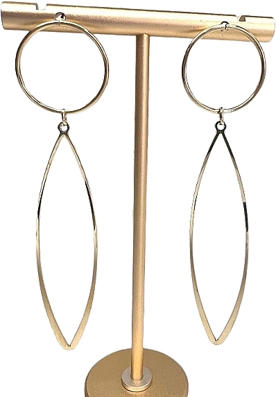 Ohrringe für Damen Kreis und Tropfen golden - Lolita Accessories — Bild N1