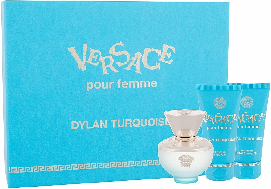 Versace Dylan Turquoise pour Femme - Duftset (Eau de Toilette 50ml + Körpergel 50ml + Duschgel 50ml) — Bild N1