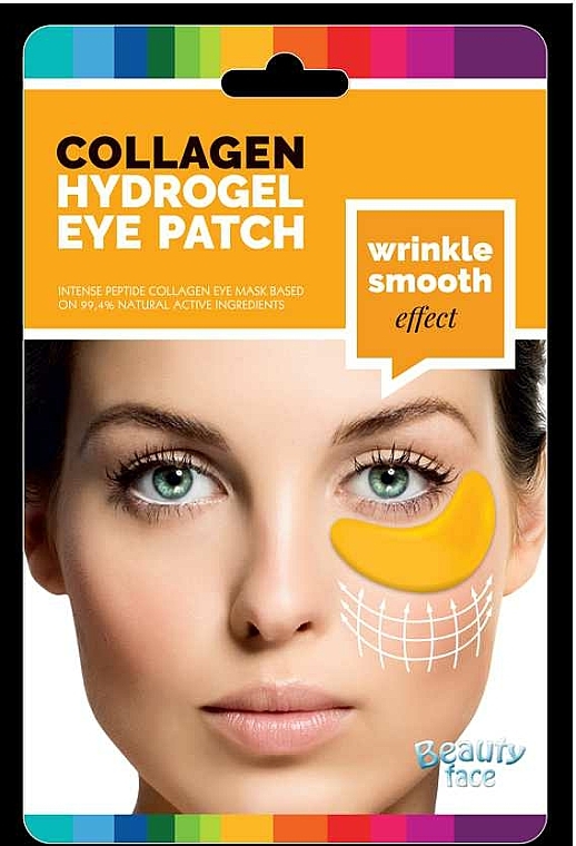Anti-Falten Kollagenmaske für die Haut unter den Augen mit Gold und Hyaluronsäure - Beauty Face Collagen Hydrogel Eye Mask — Bild N1