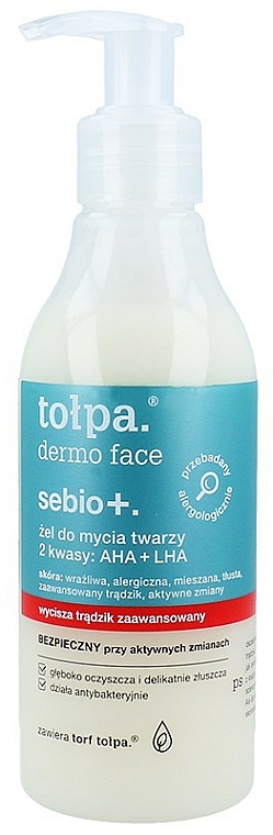Gesichtswaschgel mit AHA + LHA-Säuren - Tolpa Sebio+ AHA + LHA Cleansing Gel — Bild N1