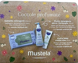 Düfte, Parfümerie und Kosmetik Gesichtspflegeset - Mustela Cofanetto Coccole Profumate (b/fluid/300ml + b/cr/40ml + wipes/60pcs)