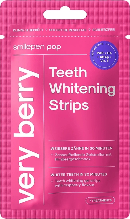 Zahnaufhellungsstreifen - SwissWhite Smilepen Pop Very Berry Teeth Whitening Strips — Bild N1