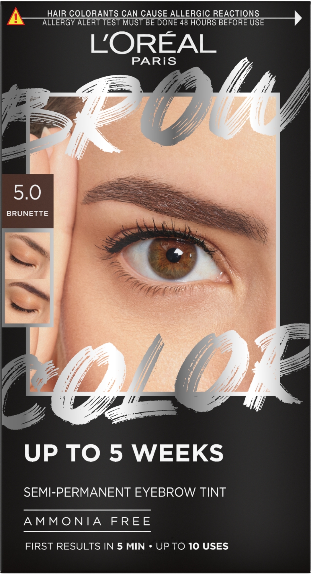 Augenbrauen-Tönungsset - L'Oreal Paris Brow Color Semi-Permanent Eyebrow Tint — Bild 5.0 - Brunette