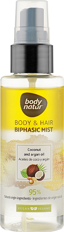 Feuchtigkeitsspendender Körper- und Haarnebel mit Kokosnuss und Arganöl - Body Natur Body and Hair Mist Coconut and Argan Oil — Bild N1