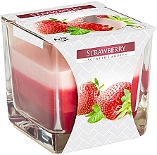Düfte, Parfümerie und Kosmetik Duftende dreischichtige Kerze im Glas Erdbeere - Bispol Scented Candle Strawberry
