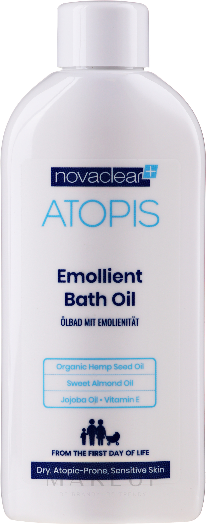 Weichmachendes Badeöl für trockene, empfindliche und zu Atopie neigende Haut - Novaclear Atopis Emoliant Bath Oil — Bild 200 ml