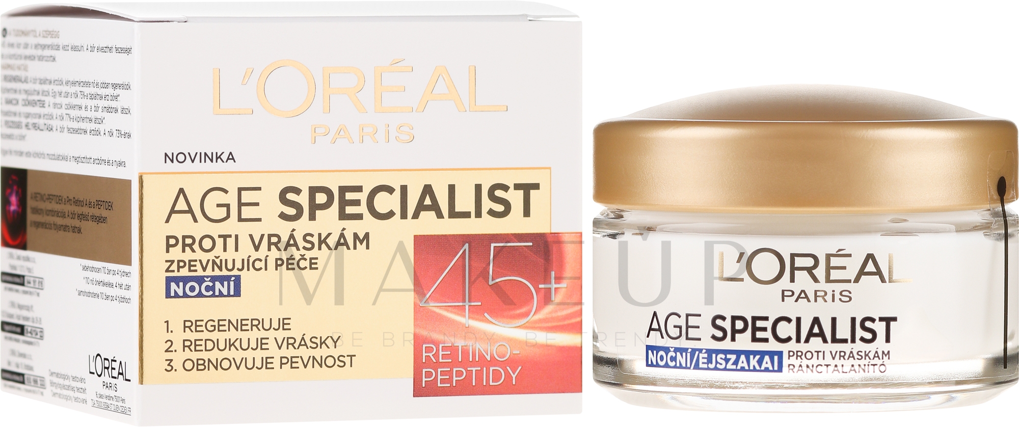 Anti-Falten Nachtcreme - L'Oreal Paris Age Specialist 45+ — Bild 50 ml