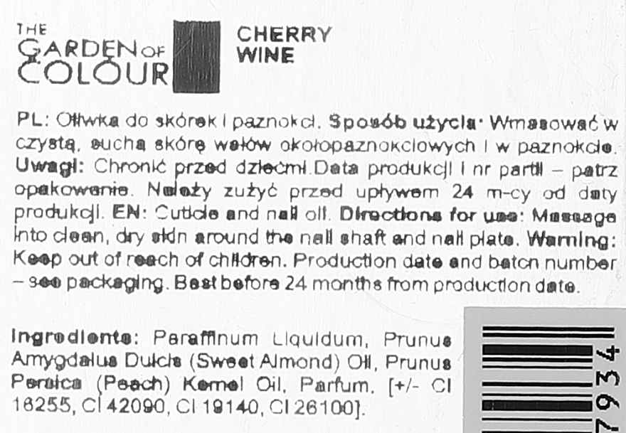 Nagel- und Nagelhautöl Cherry Wine - Silcare The Garden of Colour Cuticle Oil Roll On Cherry Wine — Bild N2