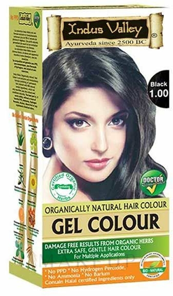 Ammoniakfreie Haarfarbe - Indus Valley Gel Colour — Bild 1.00 - Black