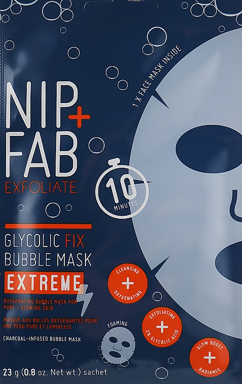 Schäumende Gesichtsmaske - NIP + FAB Glycolic Fix Extreme Bubble Mask — Bild N1