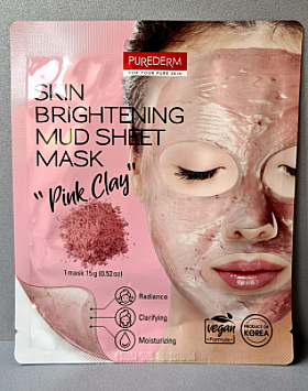 Aufhellende Schlammmaske mit rosa Tonerde Pink Clay - Purederm Brightening Mud Sheet Mask — Bild N1