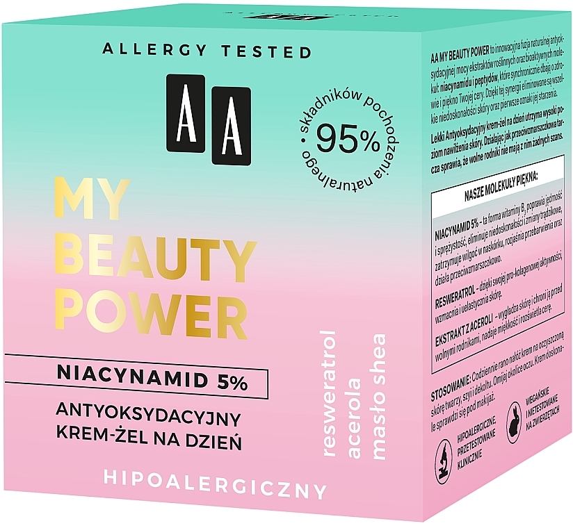 Antioxidatives Gesichtscreme-Gel für den Tag mit 5% Niacinamid - AA My Beauty Power Niacynamid 5% Antioxidant Day Cream-Gel — Bild N4