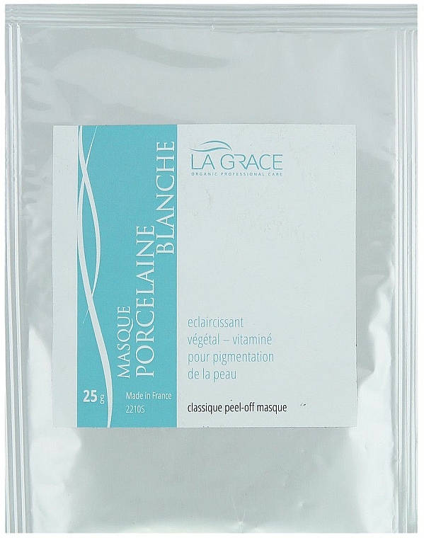 Feuchtigkeitsspendende, pflegende und aufhellende Anti-Aging Gesichtsmaske mit Laminaria-Extrakt und Alginsäure - La Grace Masque Porcelaine Blanche