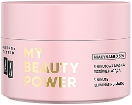 Aufhellende 5-Minuten-Gesichtsmaske mit Niacinamid und Vitamin C - AA My Beauty Power Illuminating Mask — Bild N4