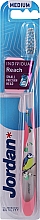Düfte, Parfümerie und Kosmetik Zahnbürste mittel Individual Reach transparent-rosa mit Vogel - Jordan Individual Reach Toothbrush Medium