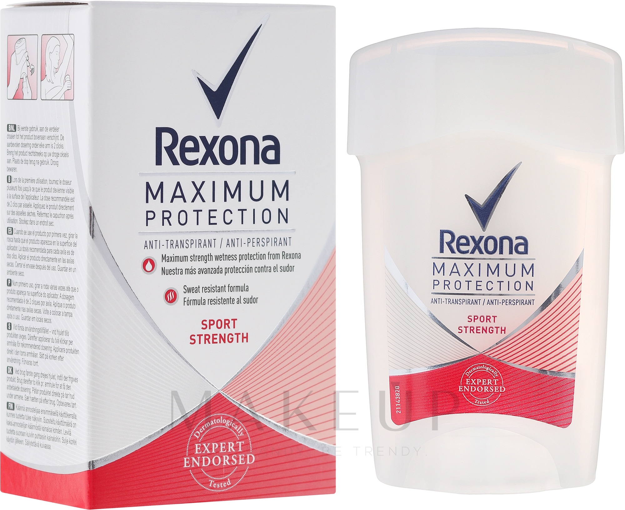 Creme-Deostick Sport Strength - Rexona Maximum Protection Sport Strength Deodorant Stick — Bild 45 ml