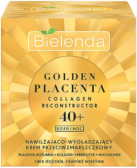 Anti-Aging-Gesichtscreme mit Kollagen und Präbiotika 40+ - Bielenda Golden Placenta Collagen Reconstructor — Bild N2