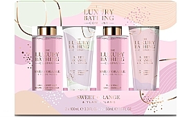 Düfte, Parfümerie und Kosmetik Körperpflegeset - Grace Cole The Luxury Bathing Sweet Orange & Ylang Ylang Set (Körperspray 100ml + Badeschaum 100ml + Körpercreme 50ml + Handcreme 50ml)