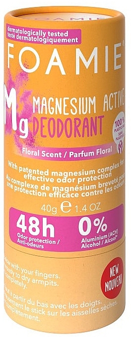 Deostick - Foamie Magnesium Active Deodorant 48h Floral Scent — Bild N1