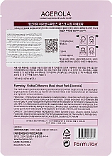 Aufhellende Tuchmaske mit natürlichem Acerola-Extrakt - Farmstay Visible Difference Mask Sheet — Bild N2