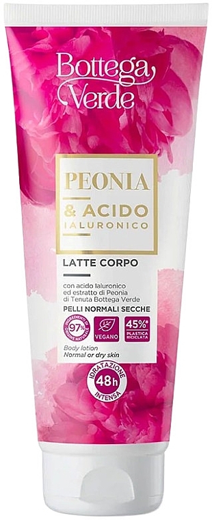 Körperlotion mit Pfingstrosenextrakt - Bottega Verde Peonia & Acido Ialuronico Body Lotion — Bild N1