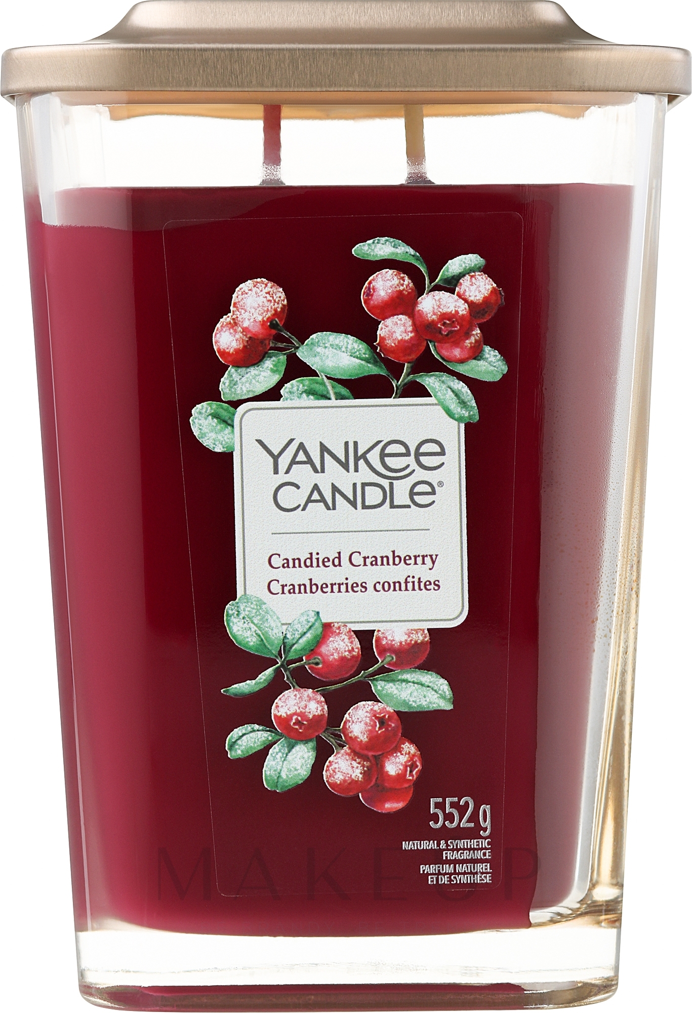 Duftkerze im Glas zwei Dochte - Yankee Candle Elevation Candied Cranberry — Bild 552 g