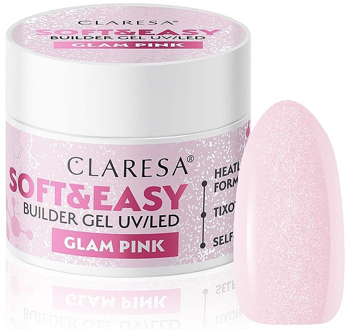 Modellierendes Nagelgel - Claresa Soft & Easy Builder Gel UV/LED Glam Pink — Bild N1