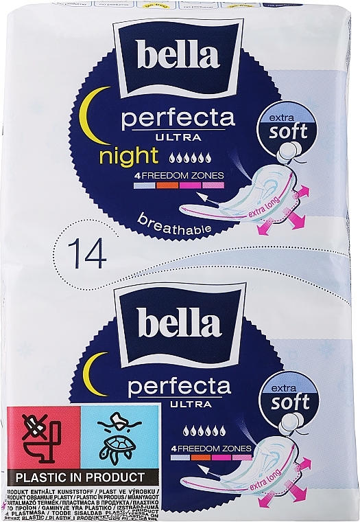 Damenbinden Perfecta Ultra Night Extra Soft 7+7 St. - Bella — Bild N1