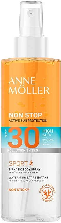 Zweiphasen-Sonnenschutzspray - Anne Molle Non Stop Sport Biphase Body Spray SPF30 — Bild N1