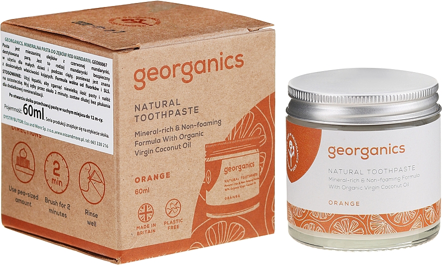 Natürliche Zahnpasta ätherischem Orangenöl - Georganics Red Mandarin Natural Toothpaste — Bild N1