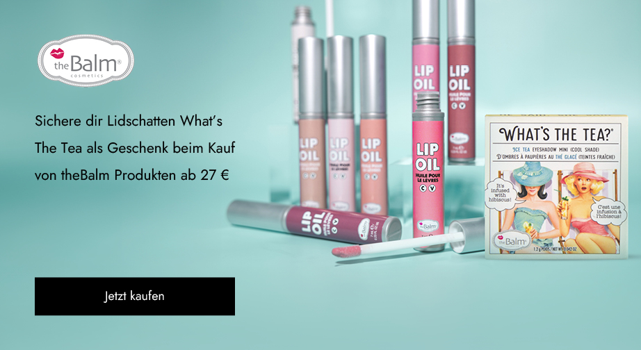 Sichere dir Lidschatten What's The Tea als Geschenk beim Kauf von theBalm Produkten ab 27 €