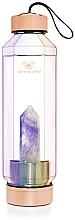 Düfte, Parfümerie und Kosmetik Glaswasserflasche mit Amethyst, 650 ml - Crystallove Hexagon Hologram Amethyst Bottle