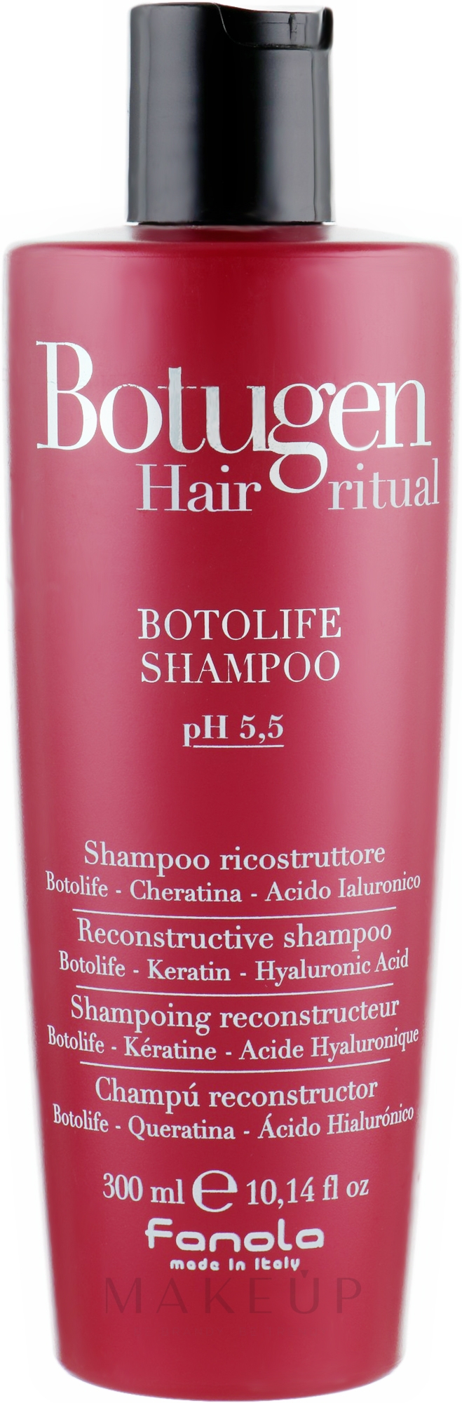 Rekonstruierendes Shampoo mit Hyaluronsäure und Keratin - Fanola Botugen Botolife Shampoo — Bild 300 ml