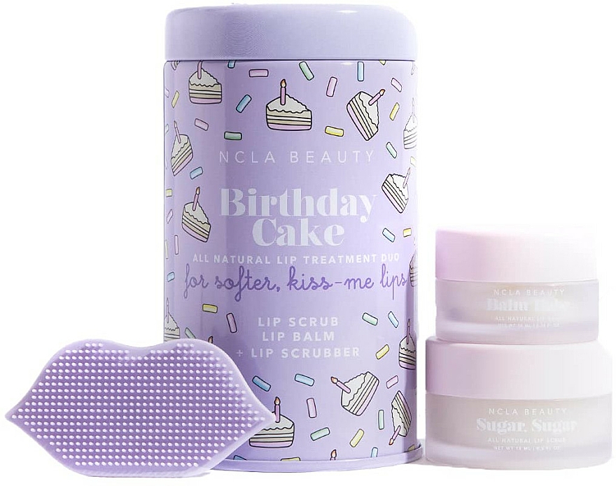 Set Geburtstagstorte - NCLA Beauty Birthday Cake (l/balm/10ml + l/scrub/15ml + scrubber) — Bild N1